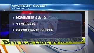 44 people arrested during two-day warrant sweep in Virginia Beach