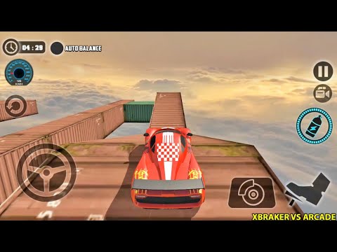 Impossible Car Tracks 3D: New Levels Red Sport Car Driving Stunts Simulator - Android Gameplay
