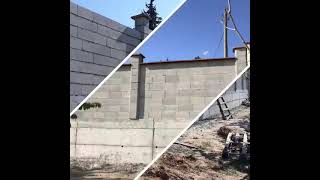 Изграждане на бетонна стена и зидане с блокчета