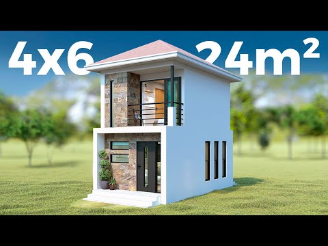 Small and Beautiful House Design, Two-Story Small House Plans (4x6 meters)