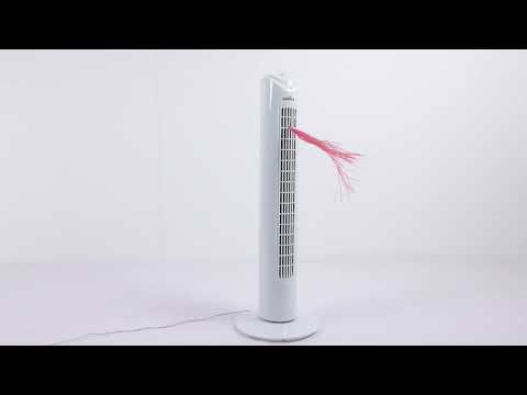 Vídeo de Ventilador de Torre TERO Blanco 3 Velocidades 50W Oscilante Temporizador | Fabrilamp