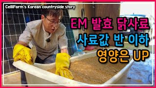 건강한 EM 발효 닭 사료로 사료 값은 절약하고 영양가 많은 DIY 닭사료 만들기 첼리팜 시골이야기 Cell…
