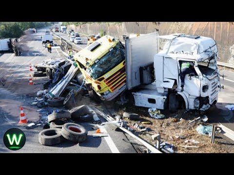 Tragic! Ultimate Near Miss Video Of Biggest Trucks Crashes Filmed Seconds Before Disaster