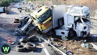 Tragic! Ultimate Near Miss Video Of Biggest Trucks Crashes Filmed Seconds Before Disaster