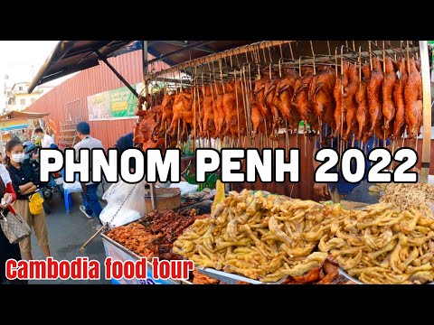 Walking tour at Kandal Market, delicious Roasted Duck | Cambodian food tour 2022