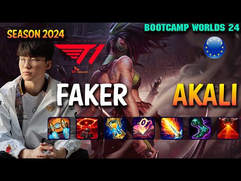 T1 Faker AKALI vs AHRI Mid - Patch 14.21 EUW Ranked WORLDS 2024 Bootcamp | lolrec