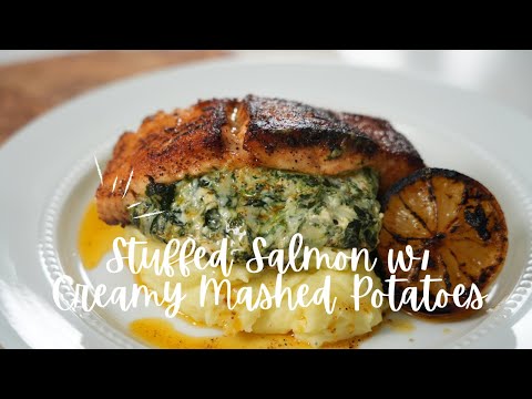 Salmon with Creamy Spinach and Potatoes