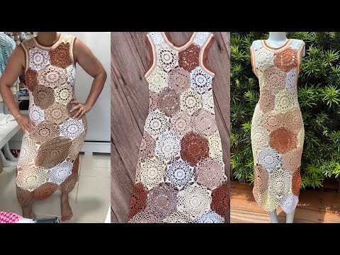 Long crochet dress, colorful crochet dress! How to make crochet clothing patterns