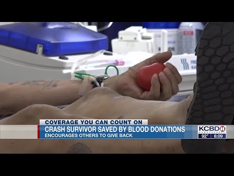 Crash survivor saved by blood donations, encourages others to give back