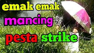 Download lagu Emak emak mancing ikan pesta strike//mancing betok di rawa mp3