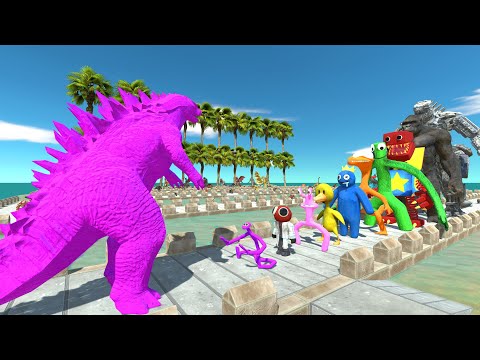 Godzilla Classic Purple vs Mechagodzilla COCONUT DEATH RUN - Animal Revolt Battle Simulator