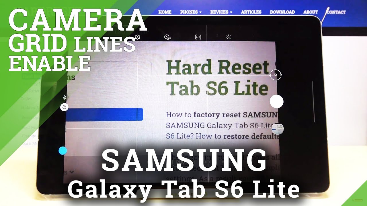 How to Set Camera Gridlines in SAMSUNG Galaxy Tab S6 Lite – Camera Settings