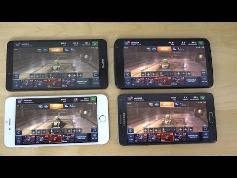 iPhone 6 Plus vs. Ascend Mate 7 vs. Samsung Galaxy Note 4 vs. Nexus 6 World of Tanks Gameplay Review