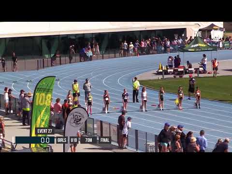 GIRLS U10 70M FINAL - 2018 STATE TRACK AND FIELD CHAMPIONSHIPS // LAVicTV