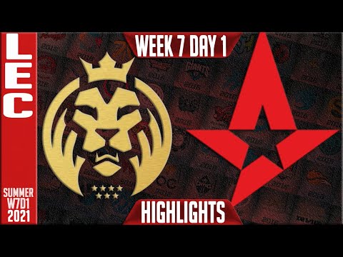 MAD vs AST Highlights | LEC Summer 2021 W7D1 | MAD Lions vs Astralis