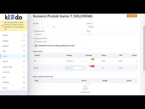 Pengaturan Kuantitas Bahan Baku Manufaktur Secara Default Bernilai 0 Saat Konversi Produk