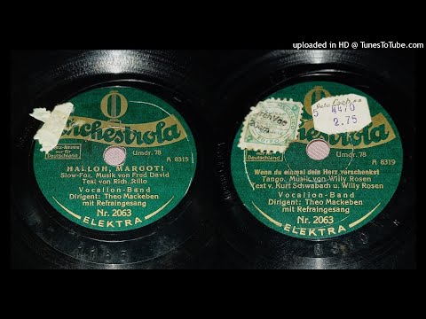 Vocalion band Theo Mackeben - Halloh, Margot! - Wenn Du einmal dein Herz verschenkst - 1929