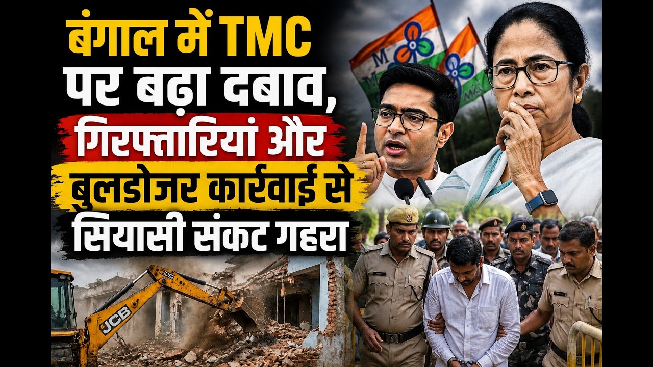 बंगाल में TMC पर बढ़ा दबाव, गिरफ्तारियां और बुलडोजर कार्रवाई से सियासी संकट गहरा