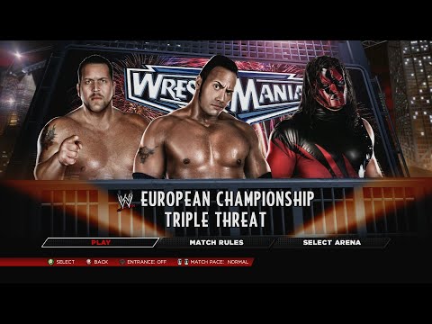 WWE 2K14  | The Rock vs. Big Show vs. Kane | European Championship
