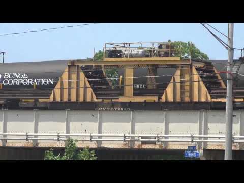 CSX Q119 Train Meets B032  Welded Rail Train