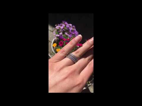 Stackable 1.9mm Double Shared Prong Eternity Ring - TwoBirch-TB-ETR-0004-WG-J -Stack