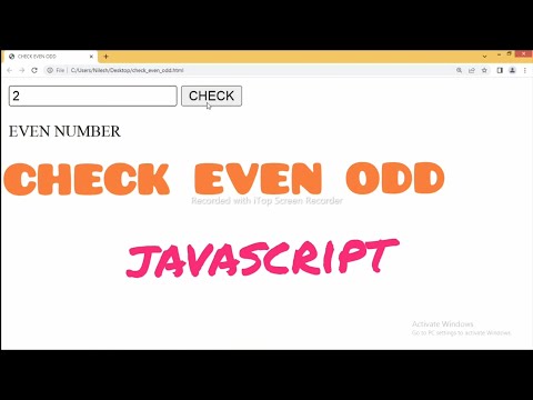 Check Even Odd Html Js Coding Computer Html Javascript Programming Project Website