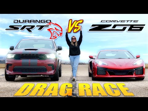 Dodge Durango Hellcat vs Chevy Corvette Z06: The Surprisingly CLOSE Drag Race No One Saw Coming!