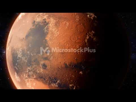 Orbiting Planet Mars. High quality 4K CG animation.
