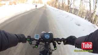 preview picture of video 'На электровелосипеде зимой, Electric bike - winter riding'