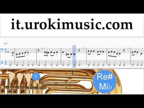 Lezioni di Tuba Jingle Bell Rock Tutorial Spartito Parte#2 um-i276