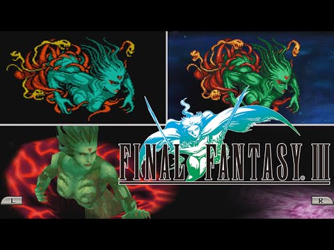 Final Fantasy 3 Pixel Remaster Graphic comparison - NES/PSP/PC