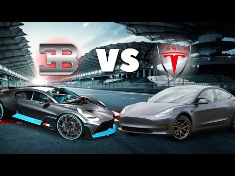 BUGATTI DIVO VS TESLA PLAID Acceleration Battle