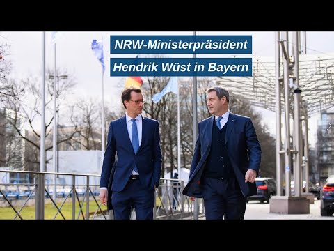 Nordrhein-Westfalens Ministerpräsident Hendrik Wüst zu Besuch in Bayern - Bayern (21.02.22)