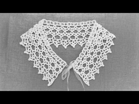 Cum crosetam guler pentru rochii sau bluze - foarte usor si rapid de facut / Tutorial pas cu pas