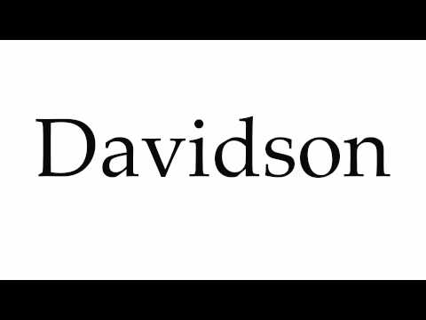 How to Pronounce Davidson