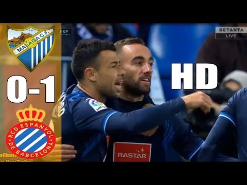 Málaga CF vs RCD Espanyol 0-1 Goals 08-01-2018 HD