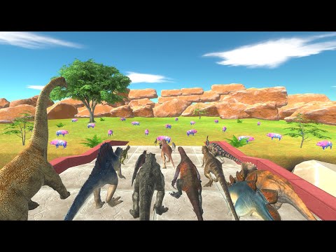 All Dinosaurs Speed Race To Migrate Through Fertile Land - Animal Revolt Battle Simulator