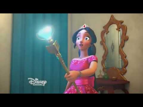 Elena picks up the Scepter of Light, but she tripped and zapped on the stool.