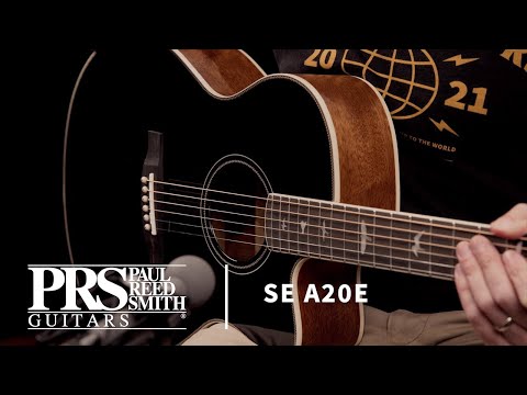 PRS SE A20E Acoustic-Electric Guitar, Black w/ Gig Bag image 4