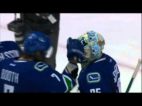 Blown icing call? Colorado Avalanche vs Vancouver Canucks 28 Mar 2012. NHL Hockey