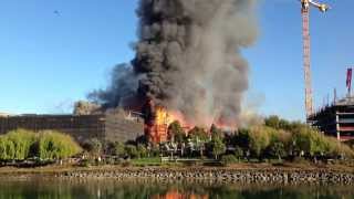 preview picture of video 'San Francisco Mission Bay Fire 2014-MARCH-11 17:48:20'