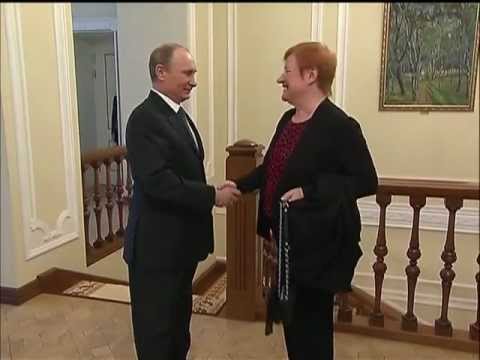 Vladimir Putin Meets Tarja Halonen Former Finnish President