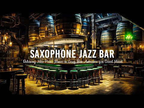 Saxophone Jazz Bar 🍷 Relaxing Jazz Piano Music ~ Smooth Jazz BGM in Cozy Bar Ambience for Good Mood