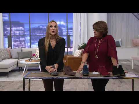 Earth Origins Suede Booties w/ Perforated Ruching - Amanda on QVC