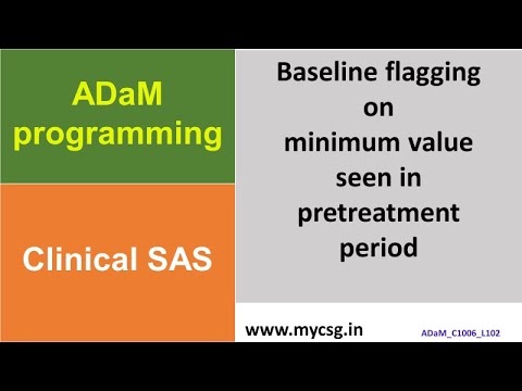 Clinical SAS - ADaM - ABLFL on minimum value in pretreatment period - ADaM_C1006_L102