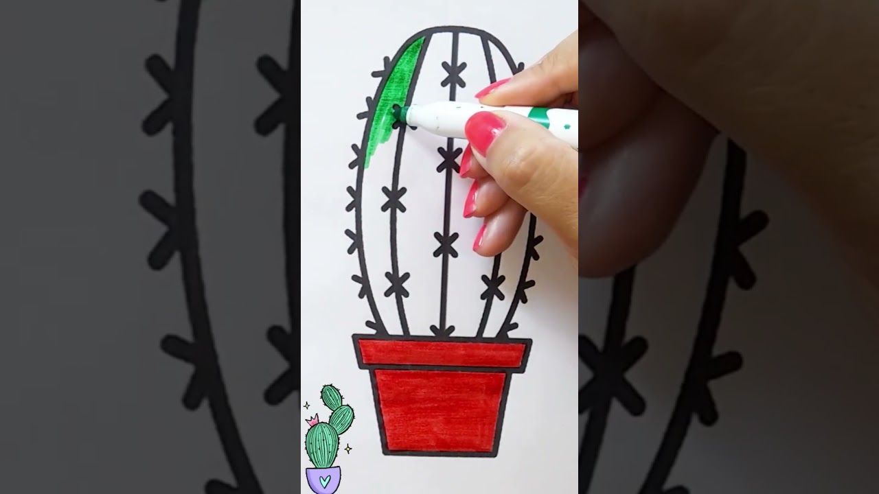 cactus coloring pages for kids. #color #cactus #kids