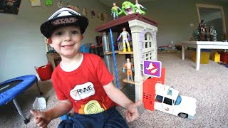 Father &amp; Son Get BEST TOY EVER! / Ghostbusters Firehouse!