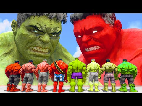 World War Hulk | Incredible Red Hulk Army vs Team Hulk Smash - What If