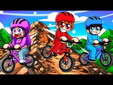 SALTAMOS de la MONTAÑA en BICICLETA en Roblox!