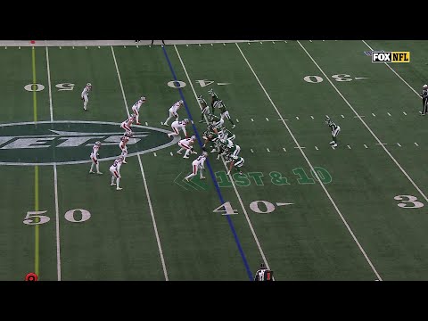 Breece Hall of to the races for long touchdown run